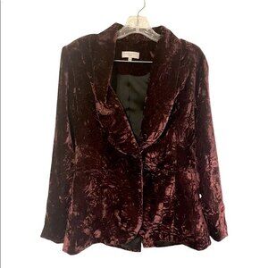 Waverly Grey liberant 2 button velvet deep Burgundy/plum women blazer size small
